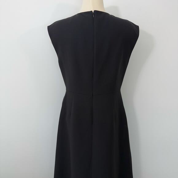 Valentino Wrap Effect Midi Dress Wool and Silk Black 46 (US 10) NWT - Picture 10 of 16